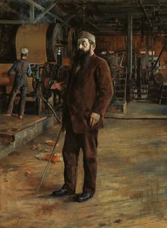 Akseli Gallen-Kallela: ”Kauppaneuvos Gustaf Adolf Serlachiuksen muotokuva”, 1887, öljy kankaalle, 77,5 ✕ 57,5 cm