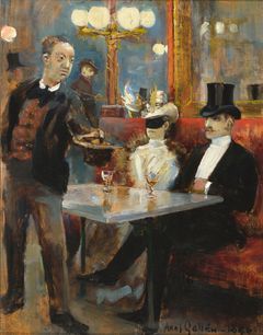 Akseli Gallen-Kallela: ”Aihe pariisilaisesta kahvilasta”, 1886, öljy puulle, 32,5 ✕ 25 cm