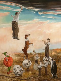Jarmo Mäkilä: ”Sirkuksen poika”, 2012, öljy kankaalle, 203 ✕ 151 cm, taiteilijan omistuksessa