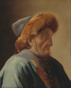 Monogrammisti I.S.: ”Karvalakkiin pukeutunut vanhus”, 1640-luku, öljy kankaalle, 42 ✕ 35,5 cm, Gösta Serlachiuksen taidesäätiö