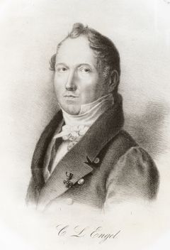 Taiteilija, arkkitehti ja filosofi Carl Julius Senffin (1804–1832) litografia C.L. Engelistä vuodelta 1829