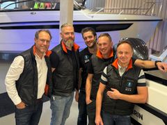Myggenäs Marin's team: vd Magnus Stenberg med Andreas Börjesson, serviceansvarig Zander Stridsberg, Thomas Tegeroth och Jimmy Stark.