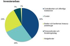 Diagrammet visar lånets (RFGB 15.4.2030) investerarbas uppdelad på investerartyper.