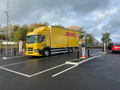 DC fast charging hub for trucks in Malmö, Sweden.