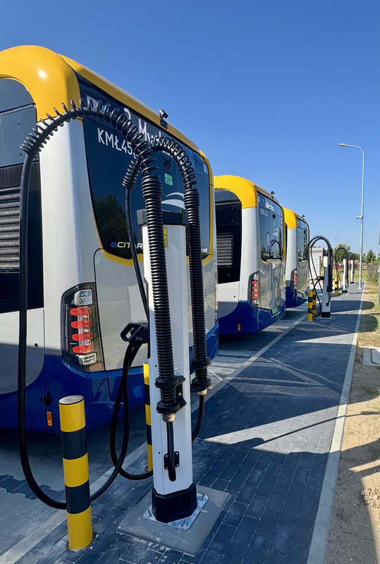 18 charging points across three locations support a fleet of 15 electric buses and 5 hydrogen fuel-cell buses to advance zero-emission public transport in the Małopolska region in southeastern Poland.