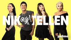 Tässä ovat Nikotellen-podcastin juontajat! Kuvassa vasemmalta oikealle Jenna Gullsten, Niko Saarinen, Jenni G ja Katja Lintunen.