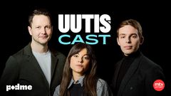 Podmen tuottamaa uutta ajankohtaispodcastia, Uutiscastia, juontavat toimittajat Jaakko Loikkanen (vas.), Adile Sevimli ja Alec Neihum. Uutiscastin jaksot julkaistaan torstaisin klo 15 ilman mainoksia Podmessa sekä kaikilla yleisimmillä podcast-alustoilla.