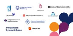 Pirkanmaan vammaisjärjestöverkoston logot.