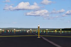 The approach lighting system at Tampere-Pirkkala Airport.