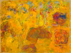 Rafael Wardi: Keltainen, 2016, kuivapastelli paperille, 60 x 79,5 cm, yksityisomistuksessa. Kuva: Rauno Träskelin