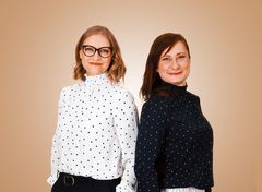 Koulun rehtori Kati Nieminen ja toimitusjohtaja Heli Miinin.