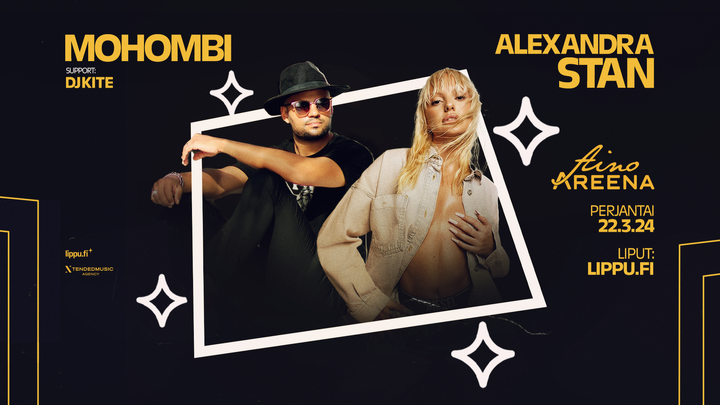 Mohombi ja Alexandra Stan esiintyvät Aino Areenalla 22. maaliskuuta yhdessä livebändiensä kanssa. DJKITE lämmittää illan yleisön ikimuistoisiin tanssibileisiin!