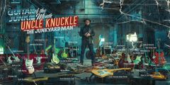 Knucklebone Oscar: Uncle Knuckle -vinyyliversion sisältä löytyy myös keräilyjuliste, jossa artisti esittelee vaikuttavaa kitara-arsenaaliaan. Kuva: Atte Mäläskä