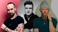 Urkuri Miikka Kallio, rumpali Jakke Saarinen ja laulaja Mikael Saari esittävät Abban, Queenin ja Daruden hittejä lauantaina 3.4. klo 19.00.