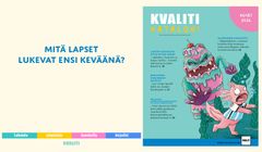 Mitä lapset lukevat ensi keväänä? Lasten- ja nuortenkirjoihin erikoistuneen kustantamo Kvalitin Kevät 2026 -katalogin kansikuva.