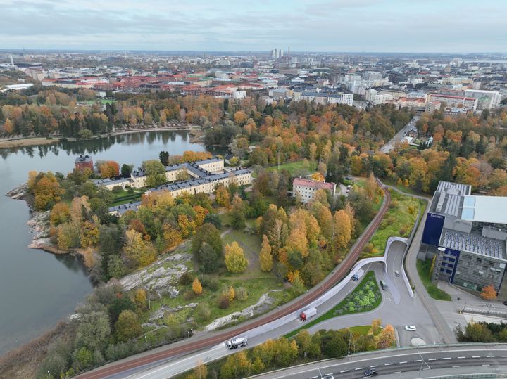 Satamatunnelin pohjoinen suuaukko Lapinlahden vieressä. Kuva: Helsingin Satama