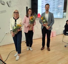 Kuvassa vasemmalta: Irma Pahlman, Helinä Perttu, Ville Mäkipelto