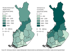 Kvarvarande potential i landskapsplanerna och identifierad ny potential för landbaserad vindkraft.