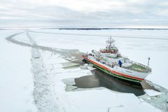 The marine research vessel Aranda at sea, January 2024.