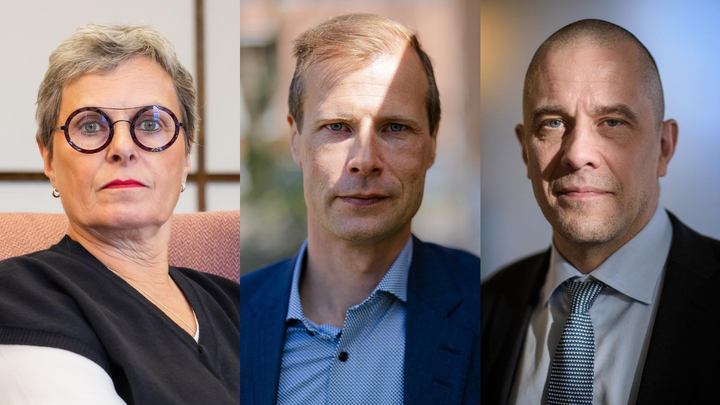Kokoomusedustajat Maaret Castrén, Oskari Valtola ja Ville Väyrynen