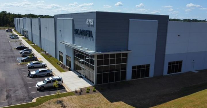 Expansion of Scanfil's Atlanta plant: a modern industrial building with two electronics manufacturing lines after the expansion. The design uses the Scanfil Dream Factory concept and lessons learned from the first phase.