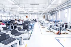 MB Elettronica's shop floor in Cortona, Tuscany