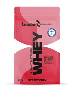Leader Performance Whey protein strawberry.