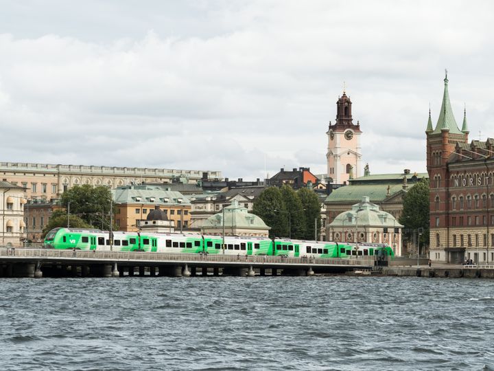 First VR branded train in Stockholm.