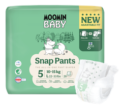 Uusi Moomin Baby Snap Pants on avattava ja suljettava housuvaippa
