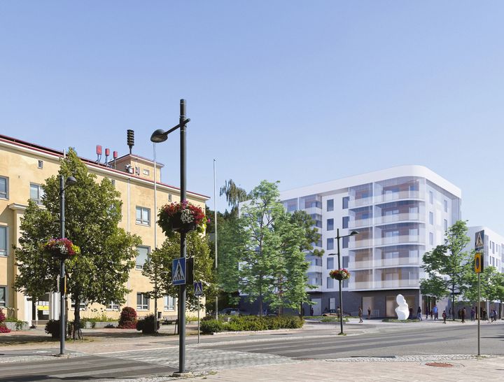 Katunäkymä kaupunginviraston vierestä Kuohunharjuntien suuntaan.