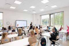 Lamminrahkan koulukeskus, näkymä opetustilasta.