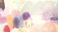 Marianne Laiti: Lumous, kuivapastelli, muste, 2026. Yksityiskohta teoksesta.