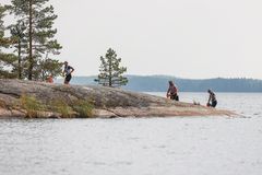 Punkaharju Swimrunin uintiosuudet kulkivat Punkaharjun Laukansaaren sekä Harjutien tuntumassa.