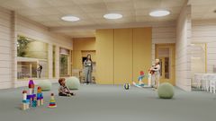 Hoivarakentajat - Matarin päiväkoti Vantaa - havainnekuva sisätiloista
