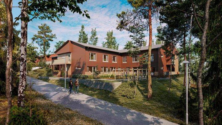 Attendolle Kuopioon rakennettavan kehitysvammaisten asukkaiden koti (havainnekuva)