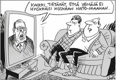 Nimimerkki Jarin, eli Jari Elsilän pilapiirros Kalevassa 8.6.2016.