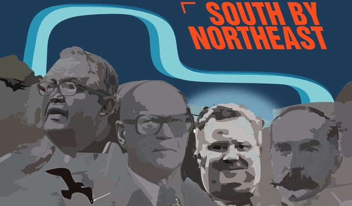 Kuvassa on albumin kansi, jossa on otsikko "South by Northeast" sekä neljän henkilön kuvat taustalla.