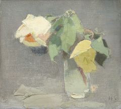 Helene Schjerfbeck, Gula rosor, 1942, olja på duk, Villa Gyllenberg / Signe och Ane Gyllenbergs stifelse. Foto: Matias Uusikylä / Signe och Ane Gyllenbergs stiftelse.