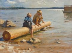 Albert Edelfelt, Lekande gossar, 1884, olja på duk, Villa Gyllenberg / Signe och Ane Gyllenbergs stiftelse. Foto: Matias Uusikylä / Signe och Ane Gyllenbergs stiftelse.