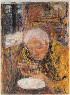 Rafael Wardi, Valkeat hiukset (Reeta), 1997, pastelli, 66 x 50 cm. Yksityiskokoelma. Kuva: Jussi Tiainen.