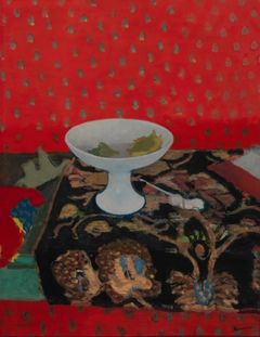 Maurice Brianchon (1899–1979), Asetelma, 1937, öljy kankaalle, 81 x 65 cm, HAM Helsingin taidemuseo, Leonard ja Katarina Bäcksbackan kokoelma. Valokuva: Hanna Kukorelli / HAM.