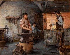 August Uotila (1858–1886), Pajassa, 1884, öljy kankaalle, Sampo Group. 
Kuva: Rauno Träskelin / Sampo Group.