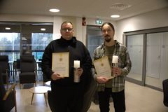 Jonne Salin och Thomas Rönnberg belönades i Sibbo den 16.10.2026.
