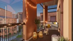 Havainnekuva lasitetusta parvekkeesta