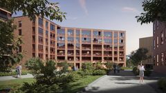 Havainnekuva sisäpihalta päin