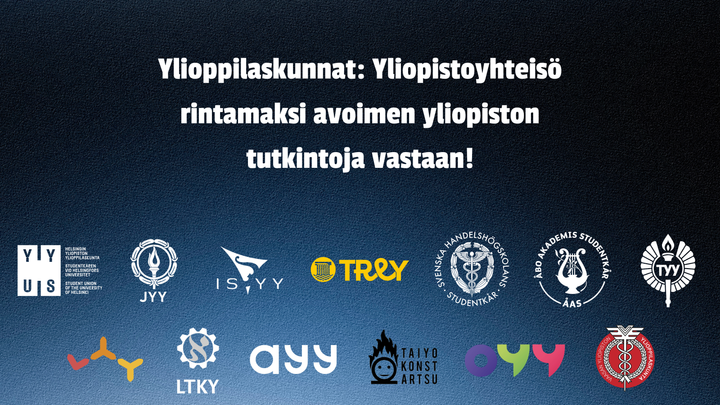 Suomen 13 ylioppilaskuntaa vastustavat kannanotossaan hallituksen esitystä antaa avoimille yliopistoille mahdollisuuden myöntää tutkintoja.