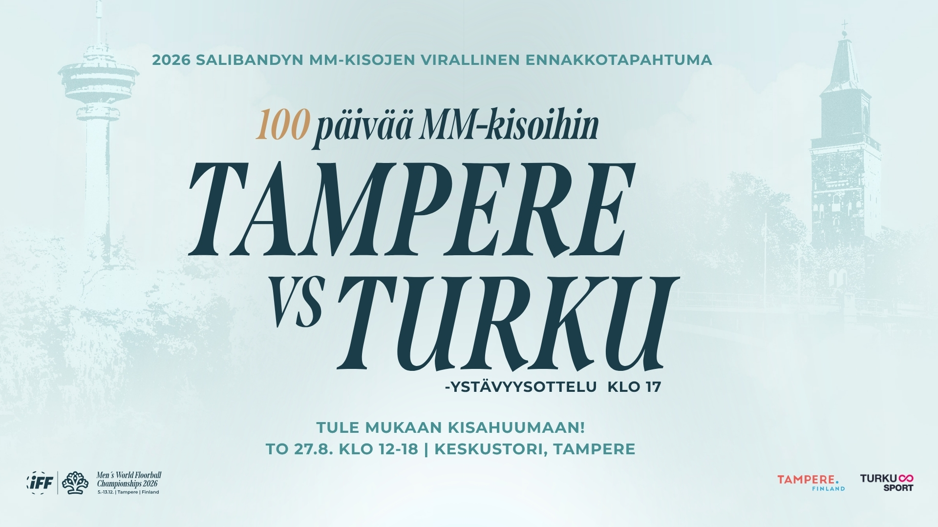 Salibandyn MM-kisojen 100 päivän juhla Tampereen Keskustorilla