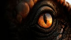 Alt-teksti: Lähikuva dinosauruksen silmästä.