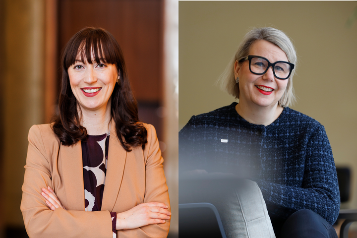 Valtuuston pj. Eveliina Heinäluoma ja apulaispormestari Johanna Laisaari.