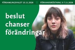 Ung människa tittar mot, på bilden finns ordena beslut, chanser, förandringar.
